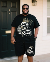 Saint Men's Plus Size T-Shirt & Shorts Set